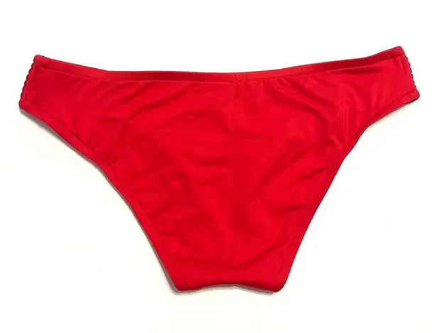 Kona Sol Stitched Hipster Medium Coverage Bikini Bottoms Red NWOT S