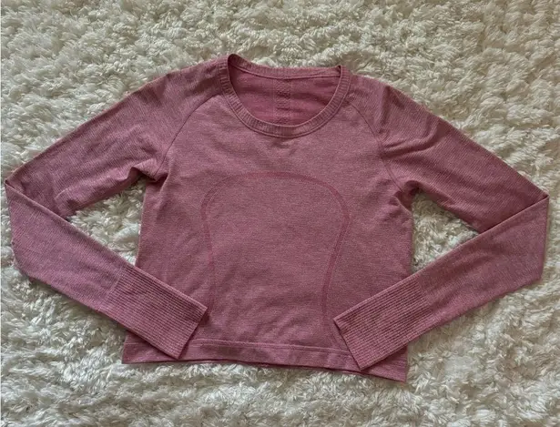 Lululemon Pink Glitter Swiftly Tech Long Sleeve Shirt *Race Length  - Image 3