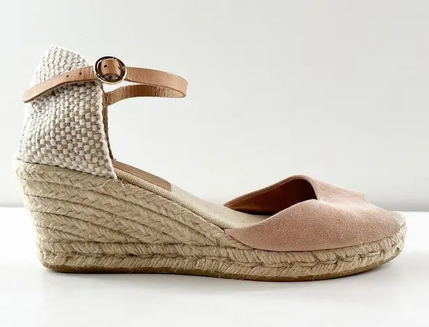 Anthropologie Kanna by  Suede Platform Espadrille Wedge Sandals Beige 40