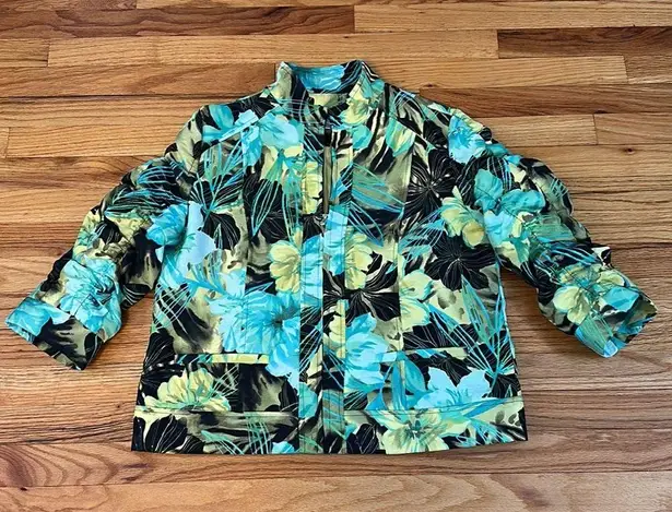 Erin London Luscious  Green Tropical Jacket Sz L