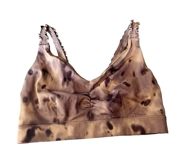 Joy Lab Brown Black Tie Dye Scrunch Sports Bra Athleisure Size Medium