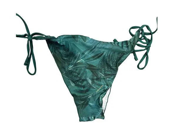 Unbranded Green Tropical Floral 3 Piece Triangle String Bikini Swimsuit Set XL