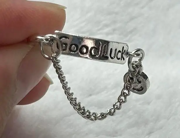 Silver Smiley Face Chain Ring