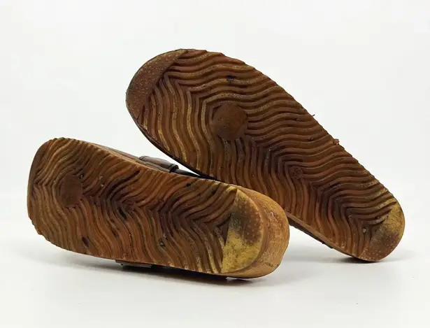 Vintage Olaf’s Daughters Braided Leather Clogs in Brown | Size 6