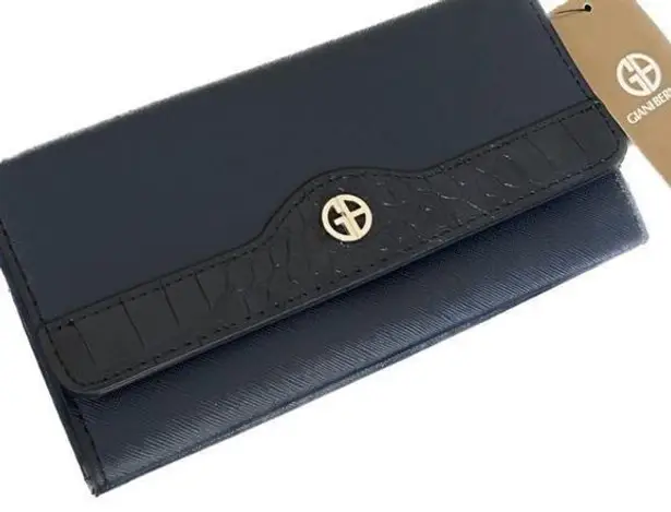 Giani Bernini Receipt Wallet in Navy Blue NWT