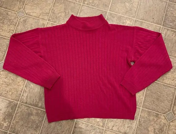 Pink Susan Michaels Mock Neck Knit Sweater