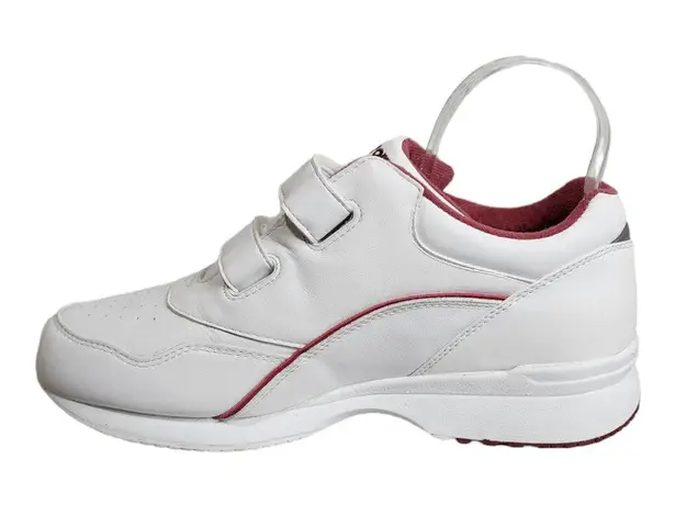 Propet Tour Walker Strap Shoes White/Berry Leather Hook & Loop Women’s Size 10 White