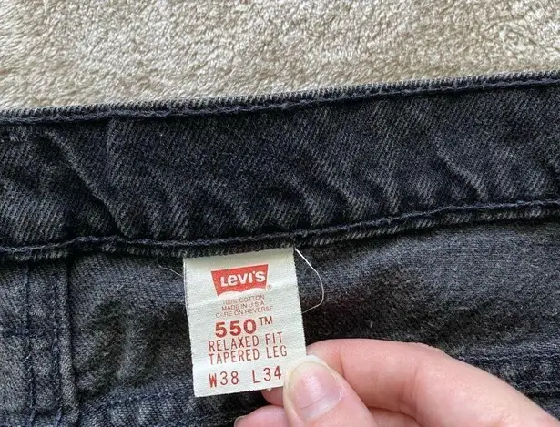 Levi's Levi’s Men’s Black 550 High Rise Tapered Leg Straight Jeans