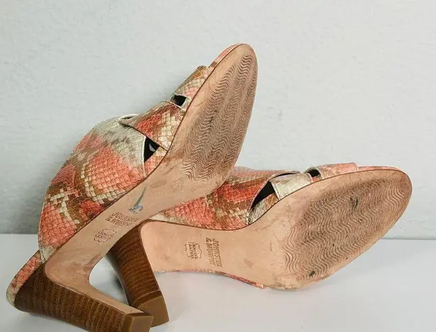 Johnston & Murphy Carrie Black Leather Slide Sandals Mule Heels Size 7.5