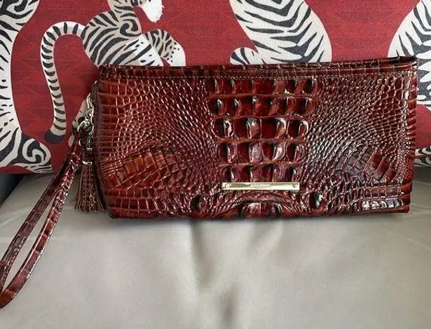Brahmin Kayla Pecan Melbourne Croc Clutch