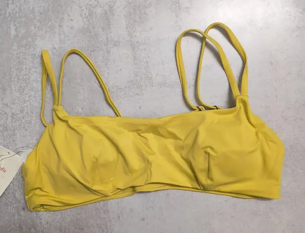 ANDIE The Rockaway Top Honeysuckle HNSU Eco Bikini Swimwear Bathing Suit L New