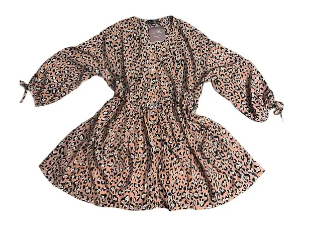 NWT Maverick Oversized Pink Leopard Print Babydoll Dress Size Medium