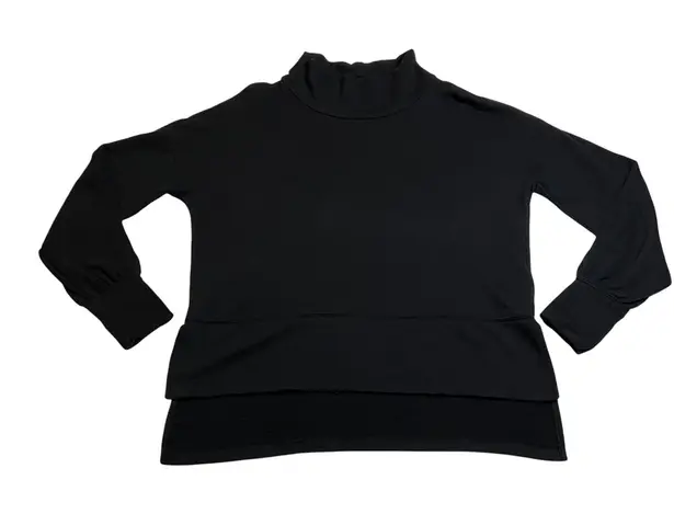 Caslon Mock Neck Sweatshirt Size Medium Minimalist Casual Neutral Layers Cotton