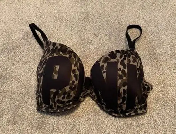 PINK - Victoria's Secret 32DD PINK VS bra leopard print