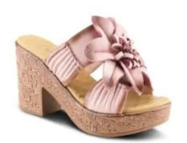 L’ARTISTE Bloomin Slide Platform Shoes Blush Pink Sandals Leather Size 37 7