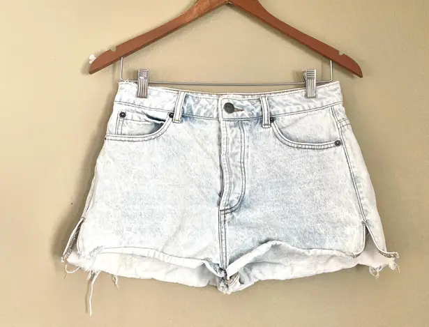 Amuse Society Acid Wash Shorts White Blue Size 28 High Rise Button Fly Distressed