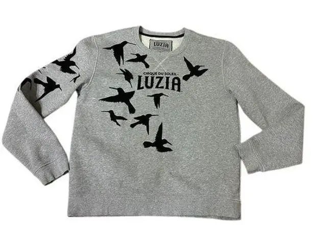Cirque du Soleil LUZIA Gray Bird Print Crewneck Sweatshirt Performance Wear XL
