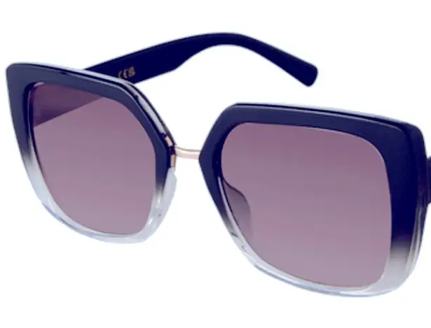 Tahari BLACK CAT EYE METAL BRIDGE GEOMETRIC SUNGLASSES