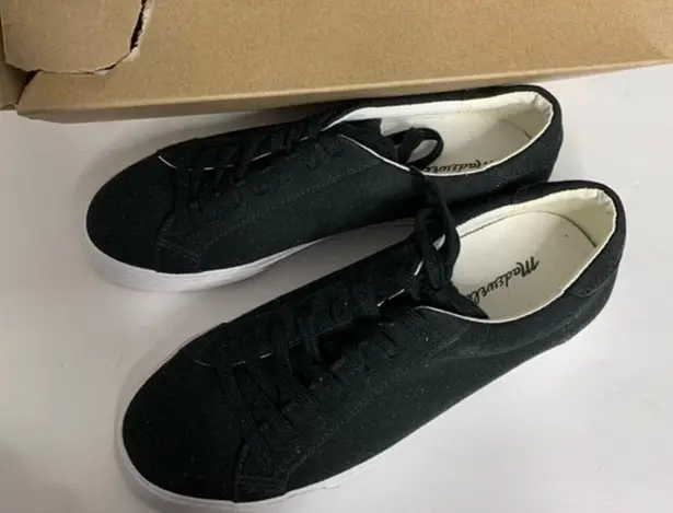 Madewell NEW  Sidewalk Low Top Canvas Sneaker Black 8.5 Cloudlift