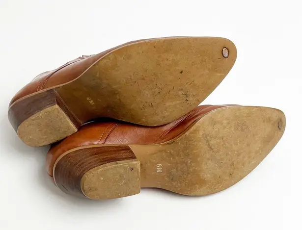 Durango Cognac Leather Western Style Ankle Booties, Size 6