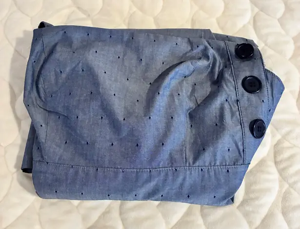 Teeze Me Eeze Me Jumper Dress Blue Polka Dot Button Accent Career Casual Size 11