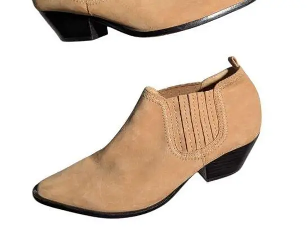 Schutz Jacqueline Camel Tan Nubuck Leather Western Low Top Ankle Boots Sz 8.5