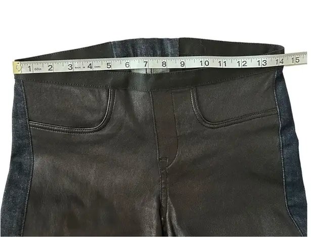 Helmut Lang Elastic Waist Lambskin Leather Jeans Black Blue Size 27