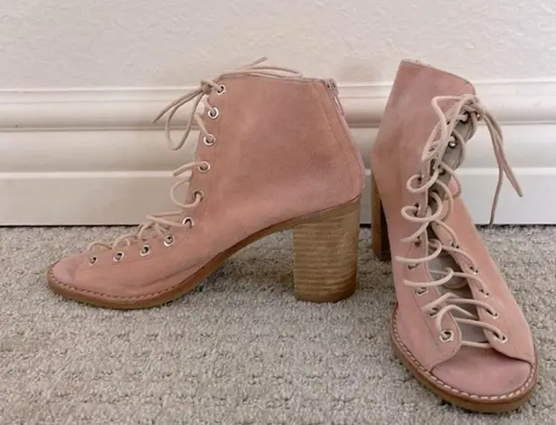 Jeffrey Campbell  Pink CORS Lace Up Open Toe Heels