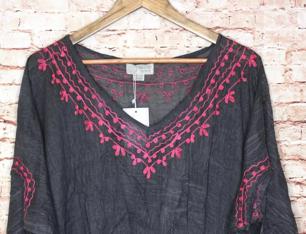 Exist BE Beach by | stone wash gray/ hot pink swim coverup