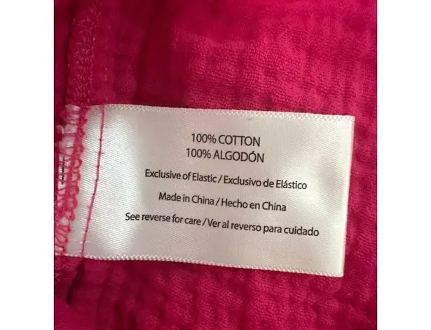 Three Dots Double Gauze Fuchsia Pink Shorts Elastic Waist All Cotton Outerwear