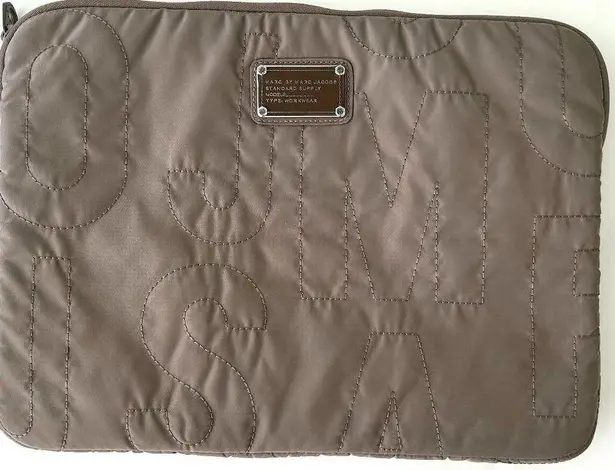 Marc by Marc Jacobs Quilted Laptop Zip Top Case Bag in Taupe