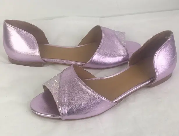 BHLDN New Emma Go pink Metallic Glitter leather Dorsey Flats 38/8