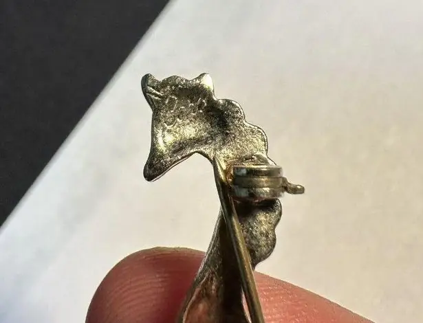 Tiny Vintage Signed Coro Pony Horse Brooch Pin Gold Tone & Rhinestone