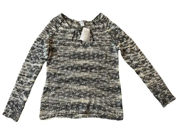 Alberto Makali Women’s Sweater Size XL Cream Green Metallic Knit Beaded Detail