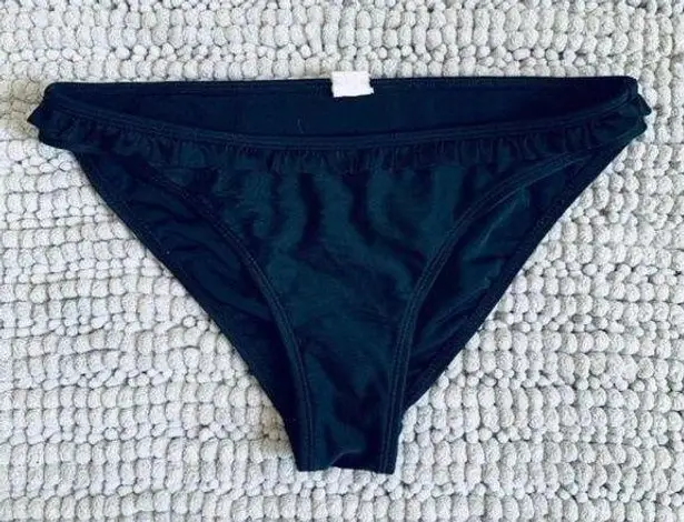 Basic Black Ruffle Trim Bikini Bottoms women's size small