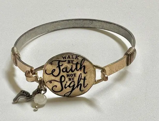 Walk by faith inspirational bangle bracelet