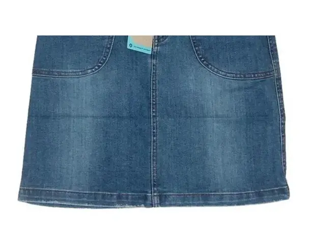 prAna NWT  Broadway Mini Jean Denim Skirt Zipper Patch Pockets 0 Blue #2633