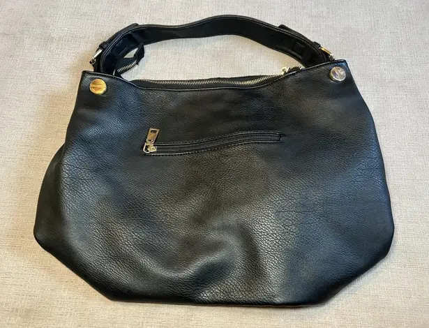 Nico Louise Shoulder Bag Womens One Size Black Hobo Pebbled Suede Gold Hardware