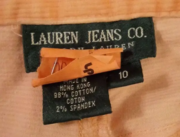 Ralph Lauren  Orange Artsy Funky Peasant Boho Kid Core Corduroy Pants Size 10