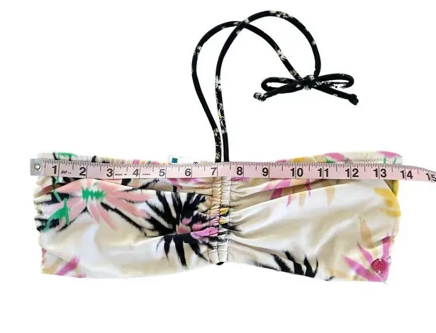 Scotch & Soda White Multicolor Floral Print Halter Tie Bandeau Bikini Top Medium