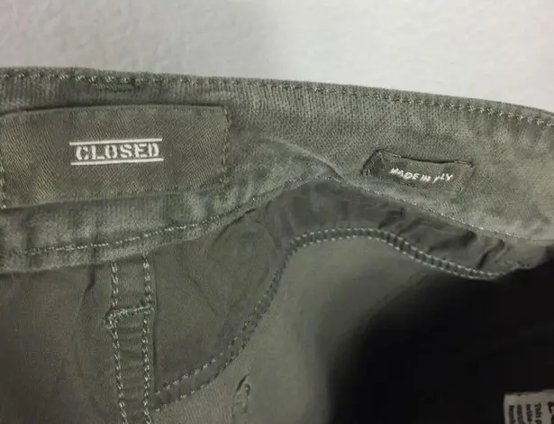 Closed Baker 1920 Corduroy Pants Size 24 Muddy Beige Slim Fit Straight Cropped Green