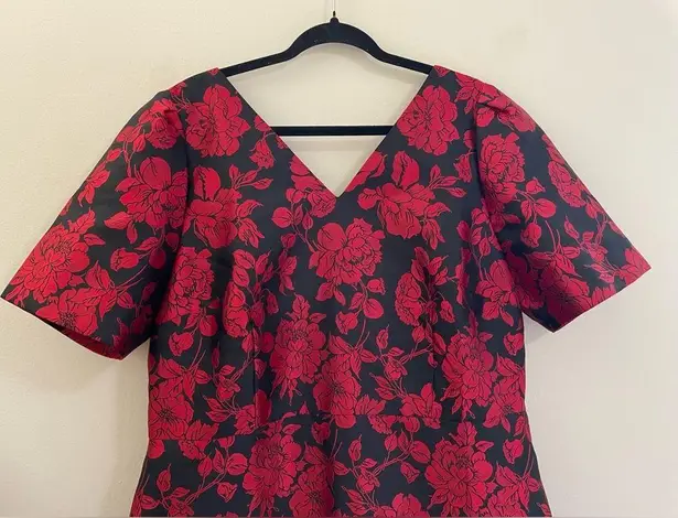 Talbots NWOT‎  Jacquard A-Line Rose Floral Dress - 16