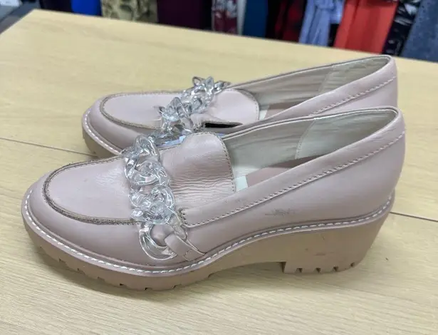 Dolce Vita Haris Leather Wedge Platform Loafers Blush Women’s Size 8.5 N…