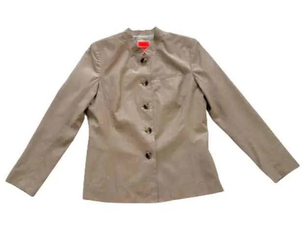 Isaac Mizrahi  for Target Beige Button Front Long Sleeve Blazer Jacket Size 14