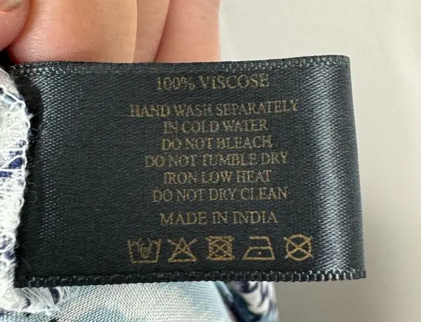 Gorgeous America and Beyond Chevron Pattern Beach Bathing Suit Coverup Dress Blue Size L