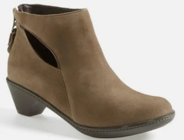Dansko Bonito taupe cutout suede heeled bootie size 42