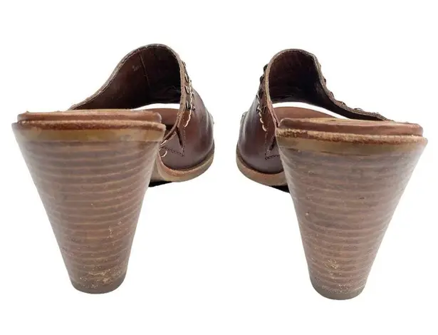 by Reba McEntire ❁ Jasper Leather Open Toe Studded Sandals ❁ Brown ❁ 8.5M ❁