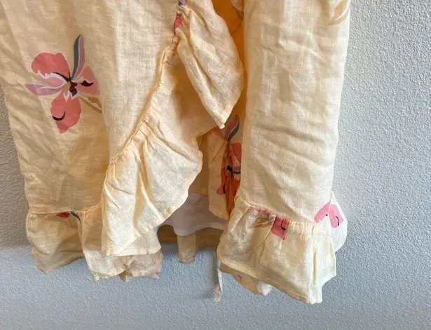 Rails Linen Floral Ruffle Madison Flounce Wrap Dress in Eden