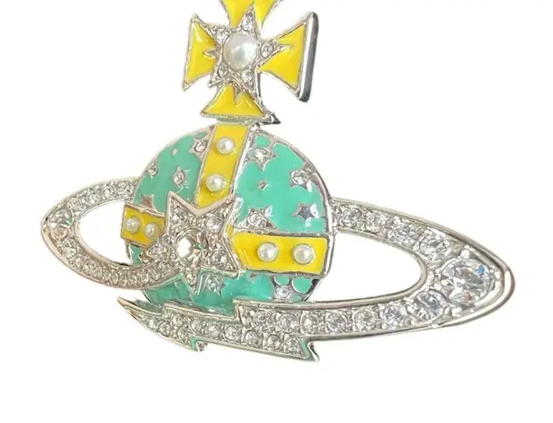 Vivienne Westwood NWOT Large Shooting Star Orb Necklace 17” with dust bag, cloth