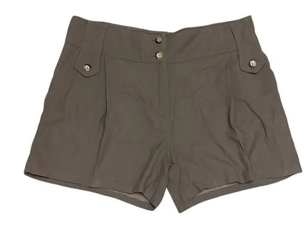 Patrizia Pepe Firenze Small IT 40 Brown High Waist Safari Pleated Shorts Pockets